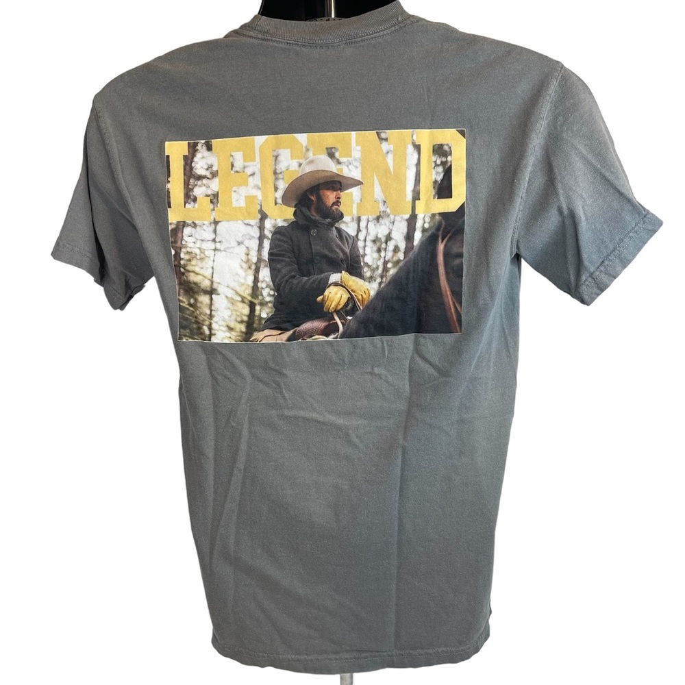 Comfort Colors Yellowstone Dutton Ranch Legend Gray Pocket Tshirt Mens Small
